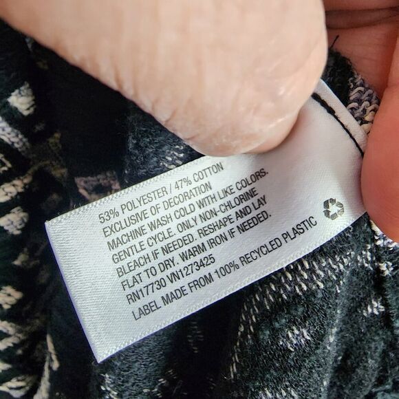 Mossimo Supply Co Aztec Print Fringed Poncho Sweater Black Size S/M - Picture 5 of 11